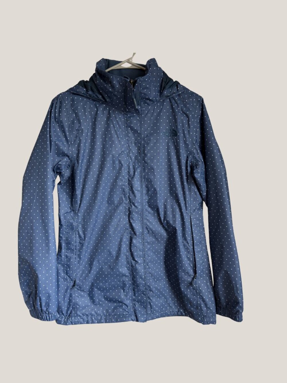 The North Face Resolve Polka Dot Waterproof Hooded Rain Parka Jacket